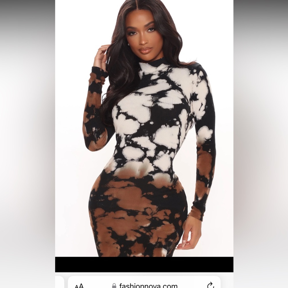 Fashion Nova Tie Dye Midi Dress